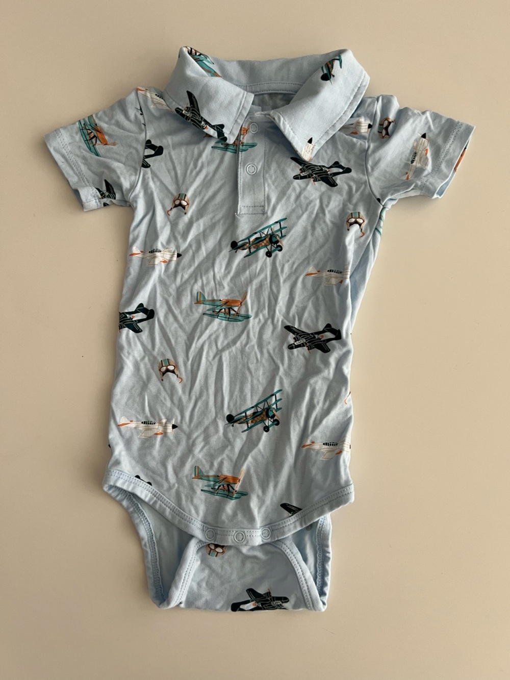 Kyte Baby Polo Bodysuit Airplane 12-18m